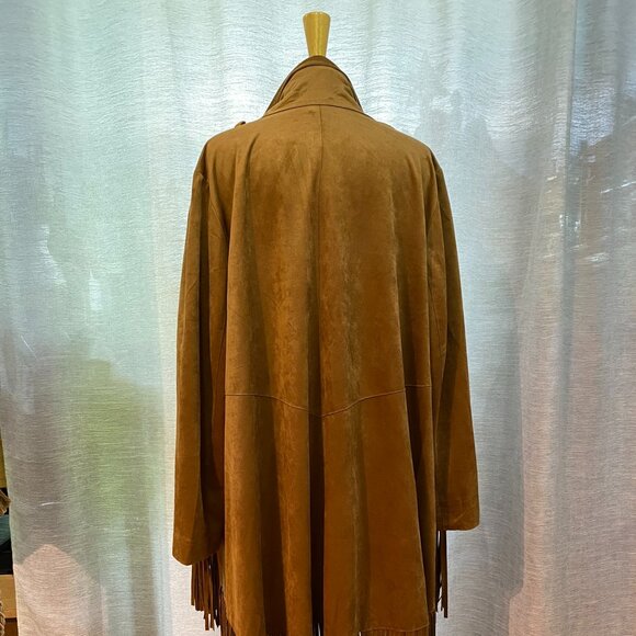 Chico's Fringed Poncho/Wrap Copper Color Size 4 (US20/22) - Picture 5 of 12
